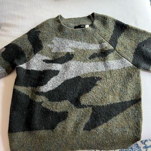 Aqua Camo Sweater - size L